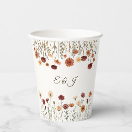 Vasos De Papel Cubos de papel de Boda floral de otoño rústico per