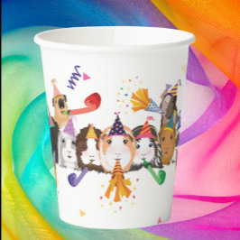 Vasos De Papel Cubos de papel de cumpleaños de cerdo de Guinea