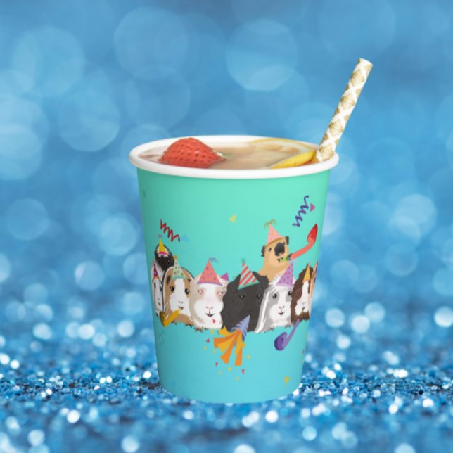 Vasos De Papel Cubos de papel de cumpleaños de cerdo de Guinea (Subido por el creador)