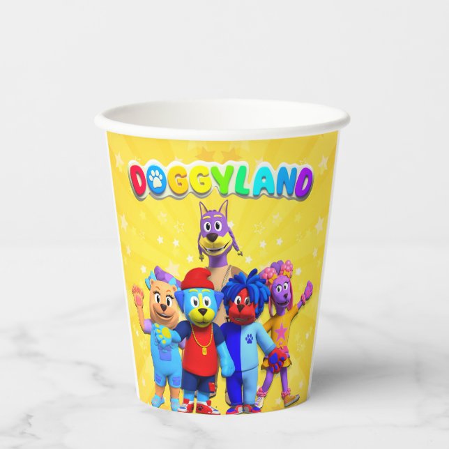Vasos De Papel Cubos de papel de Doggyland (Anverso)