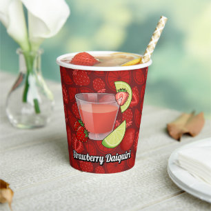 Vasos De Papel Cubos de papel de fresa de Daiquiri