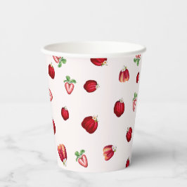 Vasos De Papel Cubos de papel de fresas silvestres