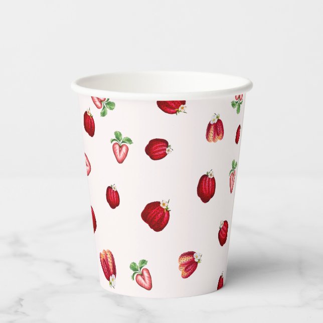 Vasos De Papel Cubos de papel de fresas silvestres (Reverso )