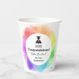 Vasos De Papel Cubos de papel de graduación acuarela HAMbyWG