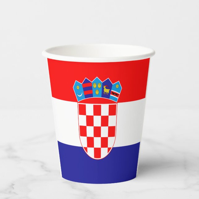 Vasos De Papel Cubos de papel de la bandera de Croacia (Anverso)