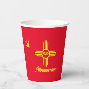 Vasos De Papel Cubos de papel de la bandera de la ciudad de Albuq