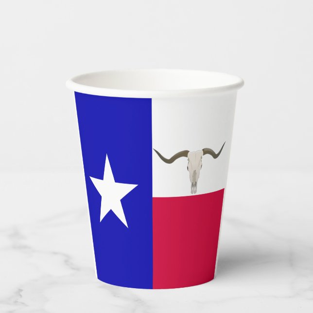 Vasos De Papel Cubos de papel de la bandera de Texas (Anverso)