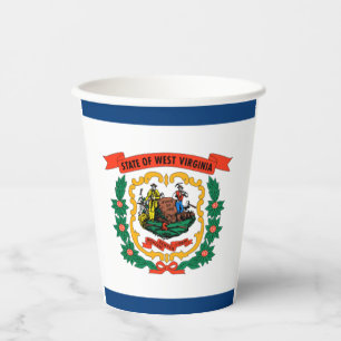 Vasos De Papel Cubos de papel de la bandera de Virginia Occidenta