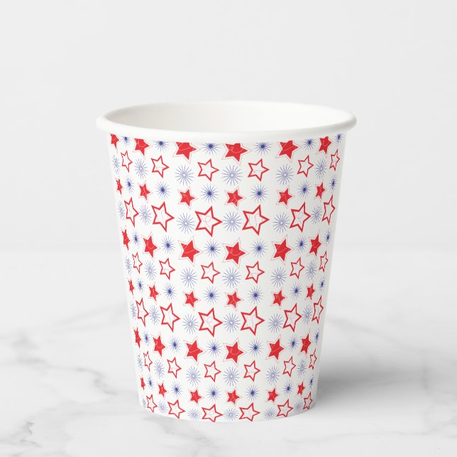 Vasos De Papel Cubos de papel de las Estrellas Rojas (Anverso)