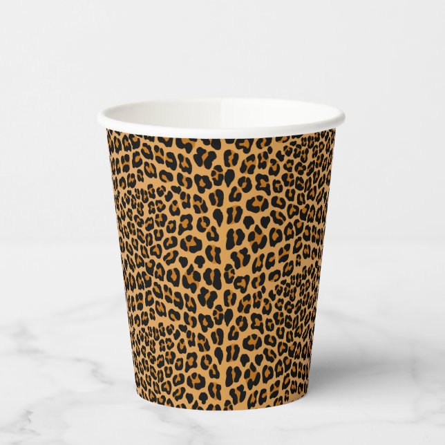 Vasos De Papel Cubos de papel de leopardo (Izquierda)
