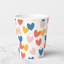 Cubos de papel de patrón de corazón corto