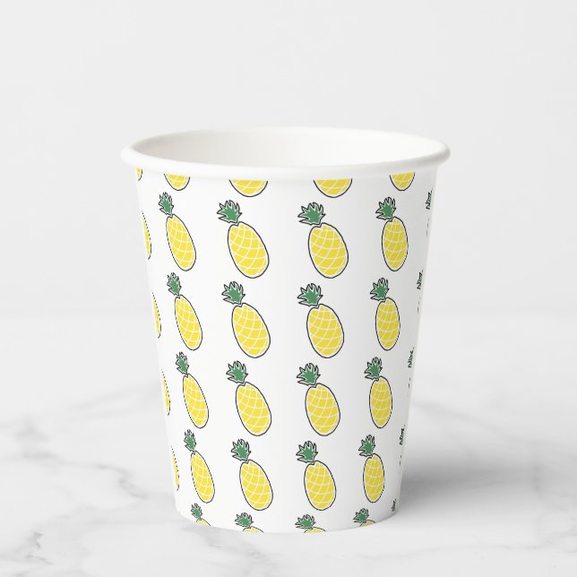 Vasos De Papel Cubos de papel de piña (Anverso)