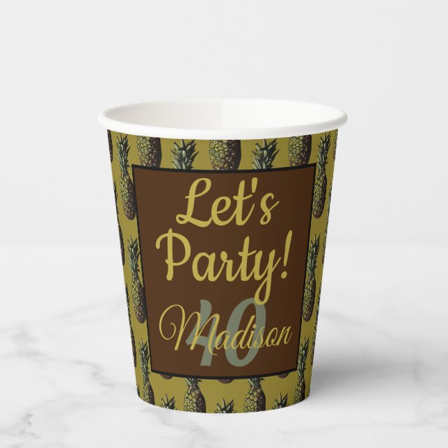 Vasos De Papel Cubos de papel de piña (Izquierda)