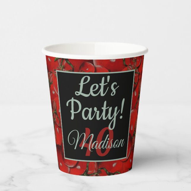 Vasos De Papel Cubos de papel de tomates (Izquierda)