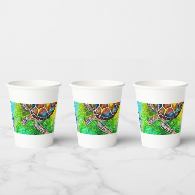 Vasos De Papel Cubos de papel de tortuga (Multi)
