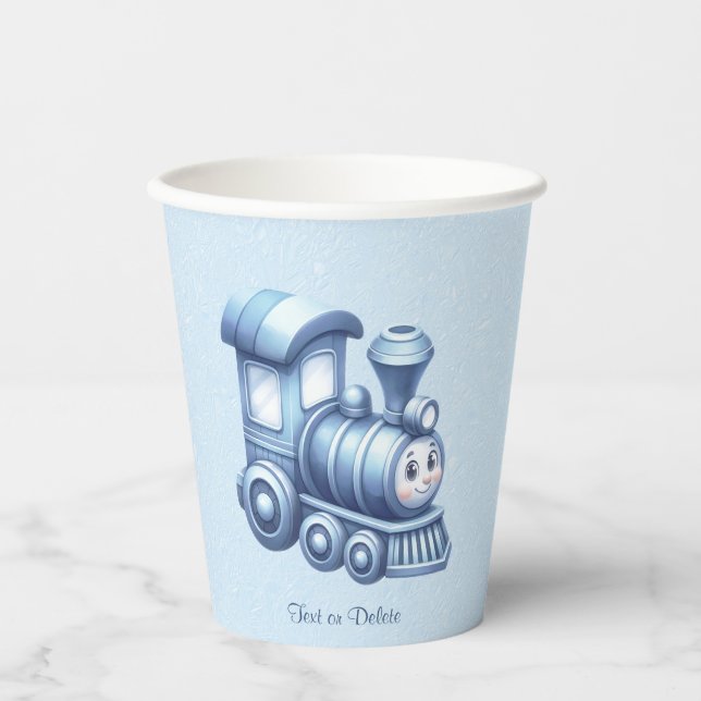 Vasos De Papel Cubos de papel de tren azul (Anverso)