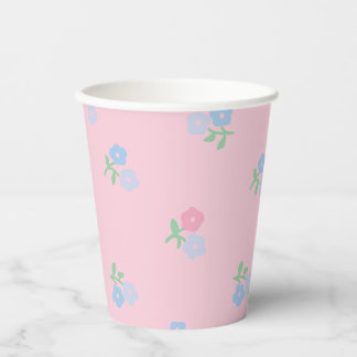 Vasos De Papel Cubos de papel floral rosa y azul