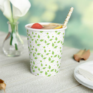 Vasos De Papel Cubos de papel "Hojas verdes/amarillas de la Pascu