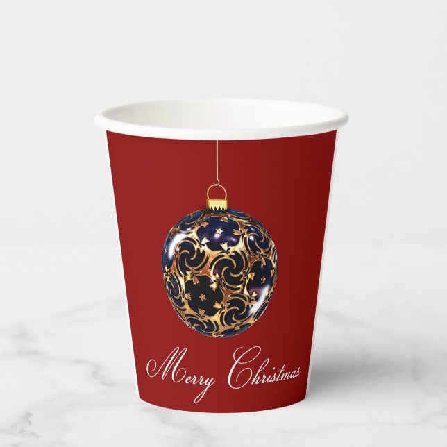 Vasos De Papel Cubos de papel navideño (Anverso)