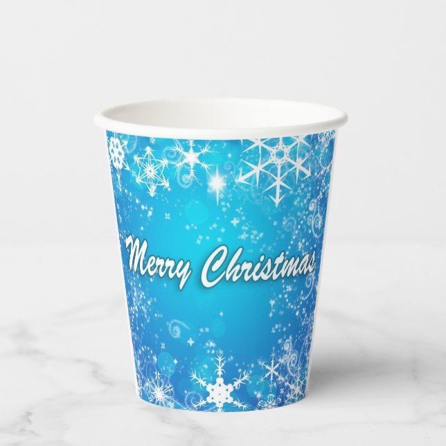 Vasos De Papel Cubos de papel navideño (Anverso)