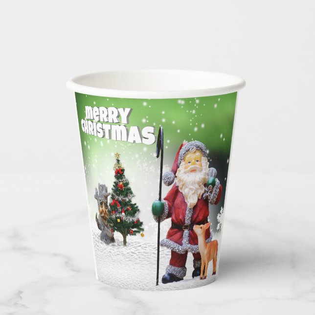Vasos De Papel Cubos de papel navideño (Anverso)