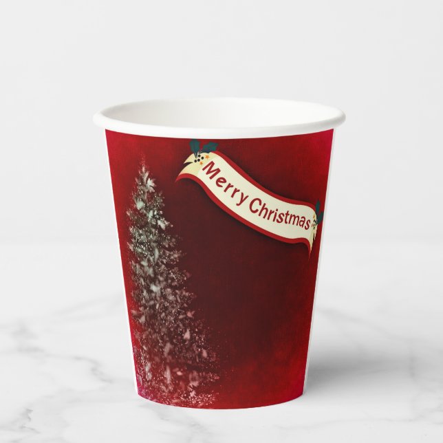 Vasos De Papel Cubos de papel navideño (Anverso)