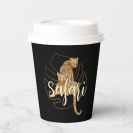 Vasos De Papel Cubos de papel negro Leopard safari