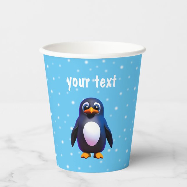 Vasos De Papel Cubos de papel pingüino (Anverso)