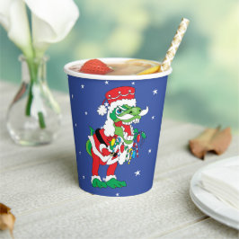 Vasos De Papel Cubos de papel "TySantaSaurus Rex" de 8 oz.