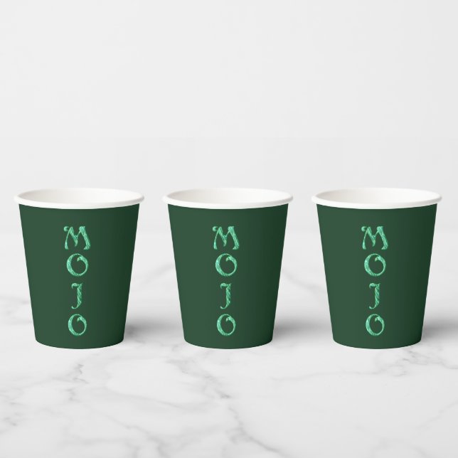 Vasos De Papel Cubos de papel verde de mojo (Multi)