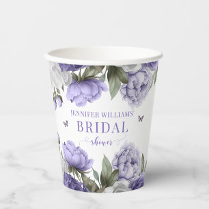 Vasos De Papel Cubos de papel violeta morado con flores en la duc