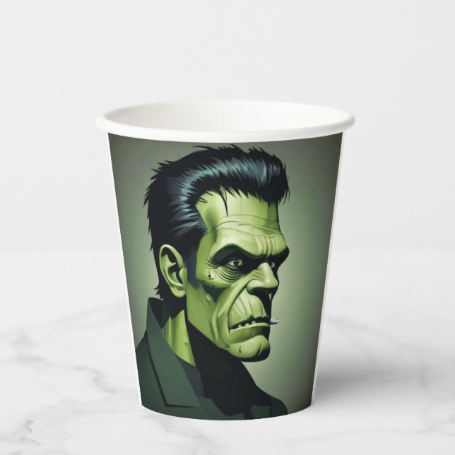 Vasos De Papel Cubos Frankenstein (Anverso)
