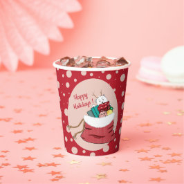 Vasos De Papel Cubos rojos de papel con polka rosado pega cachorr
