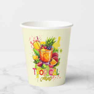 Vasos De Papel Cubos tropicales - Frutas acuáticas de los tubos d