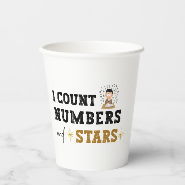 Vasos De Papel Cuento números y estrellas - Contador (Anverso)