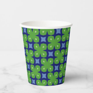 Vasos De Papel Cuerdas geométricas estilizadas de cuatro hojas en