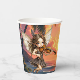 Vasos De Papel Cuerdas Susurrantes de la Hada del Atardecer.