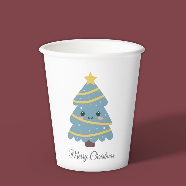 Vasos De Papel Cuidada copa de papel de árbol de Navidad (Cute Christmas Tree Paper Cup)