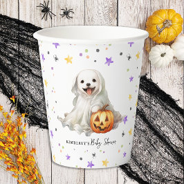 Vasos De Papel Cuidada foto de Halloween con Pequeño Boo Baby Sho