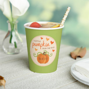 Vasos De Papel Cuidada pequeña calabaza Baby Shower