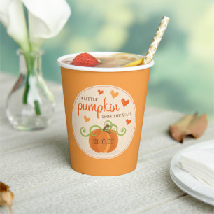 Vasos De Papel Cuidada pequeña calabaza Baby Shower