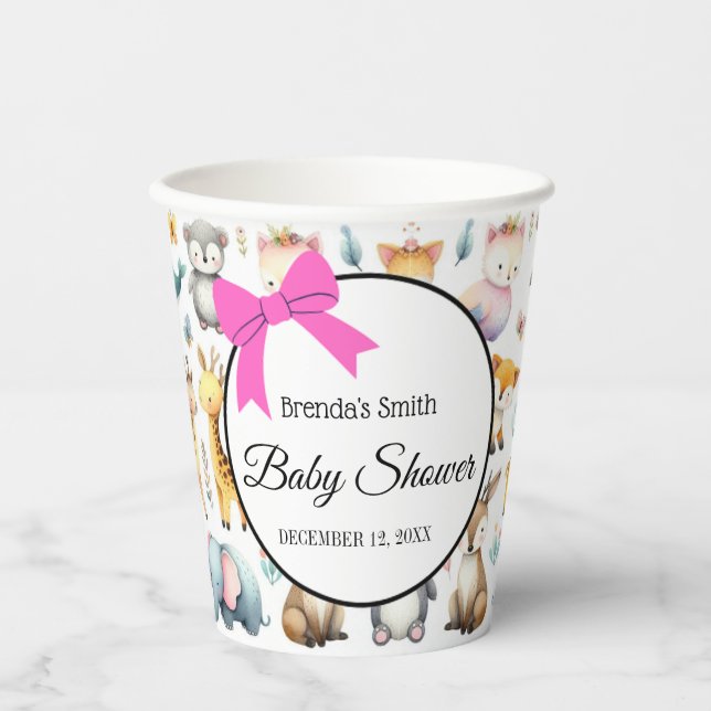 Vasos De Papel Cuidados animales acuarelas Doodles de papel taza (Anverso)