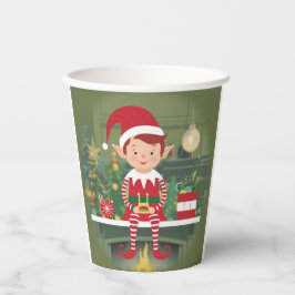 Vasos De Papel Cuidados Navidades Elf En Cuadros De Papel De Esta