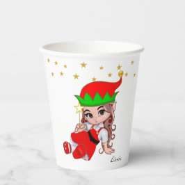 Vasos De Papel Cuidados Navidades Fairy Elf & Golden Star Confett