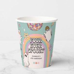 Vasos De Papel Cumpleaños 4 Retro Halloween espeluznante para sie