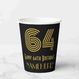 Vasos De Papel Cumpleaños 64: Look inspirado en Art Deco “64” y n