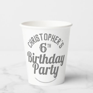 Vasos De Papel Cumpleaños 6 de niño