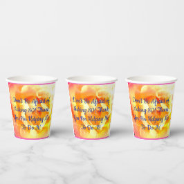 Vasos De Papel cumpleaños 80 dorada rosa foto texto fiesta 8 oz