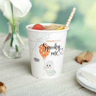 Vasos De Papel Cumpleaños Acuarela Spooky One 1