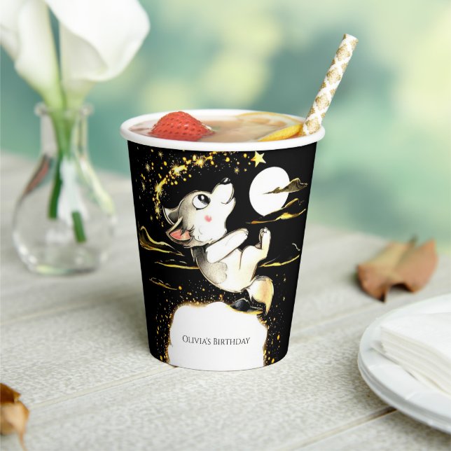 Vasos De Papel Cumpleaños Adorable Wolf (in situ)